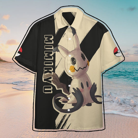 Anime Pkm Mimikyu Custom Hawaii Button Shirt / S