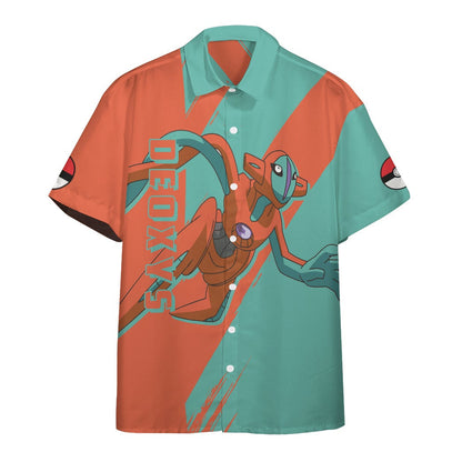 Anime Pkm Deoxys Custom Hawaii Button Shirt