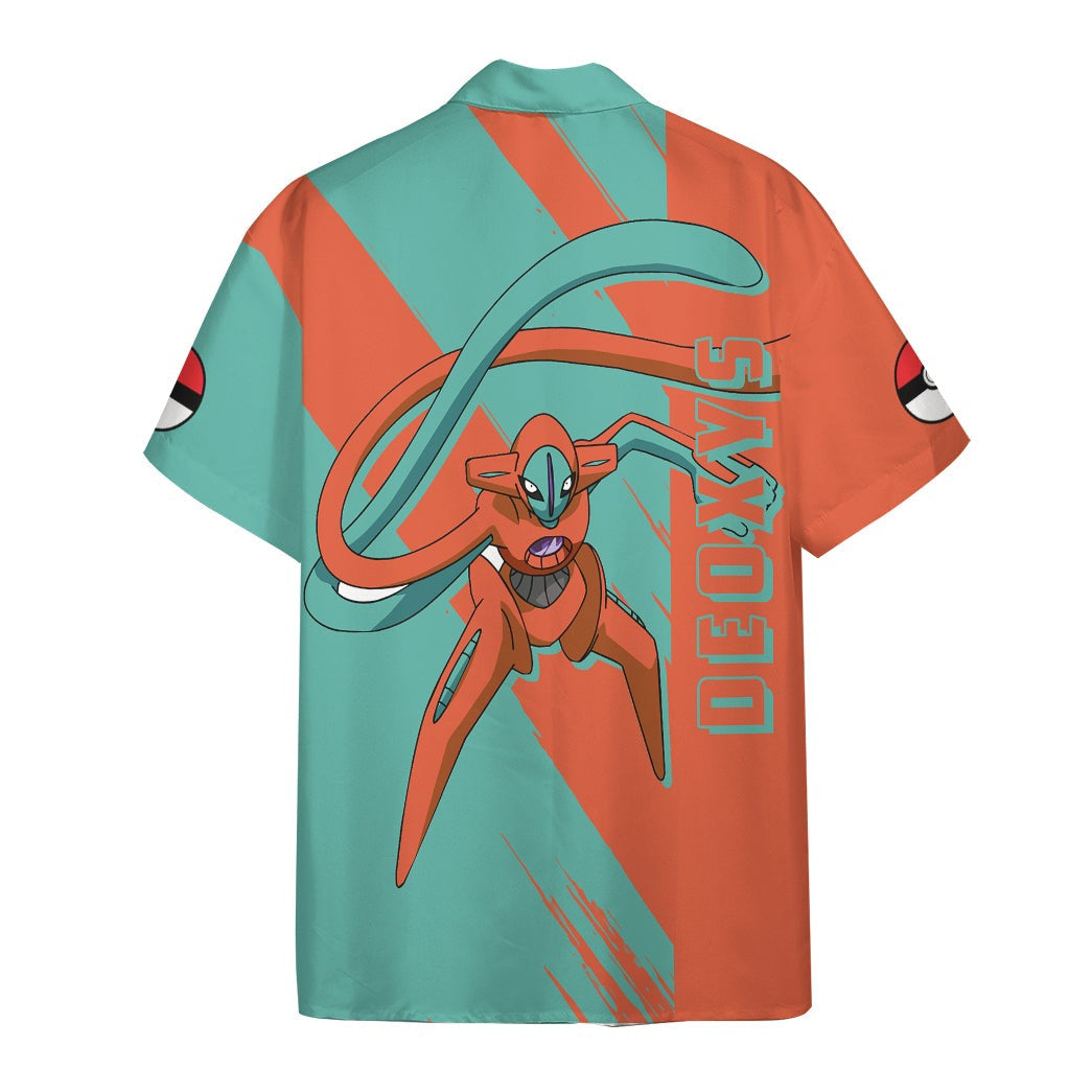 Anime Pkm Deoxys Custom Hawaii Button Shirt