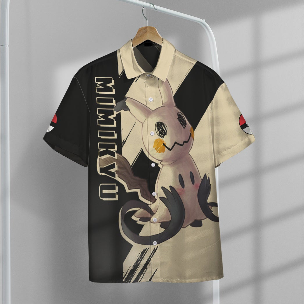 Anime Pkm Mimikyu Custom Hawaii Button Shirt