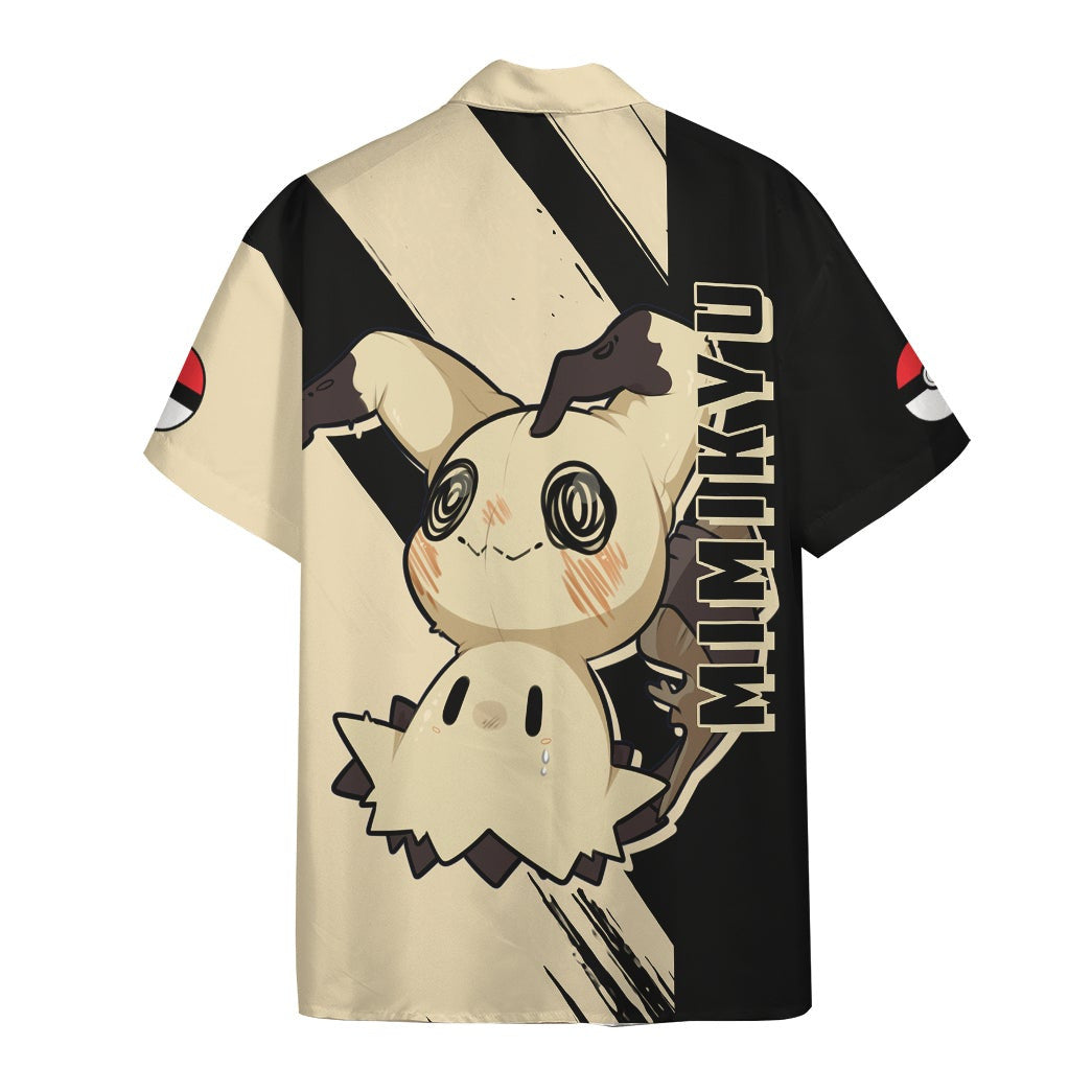 Anime Pkm Mimikyu Custom Hawaii Button Shirt