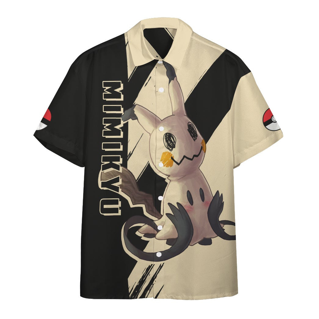 Anime Pkm Mimikyu Custom Hawaii Button Shirt