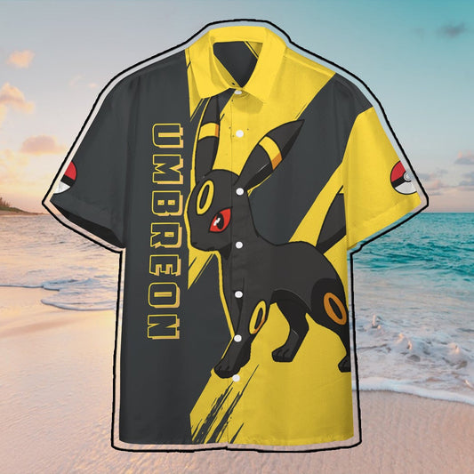 Anime Pkm Umbreon Custom Hawaii Button Shirt / S