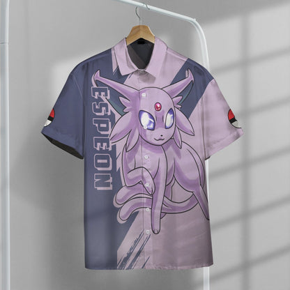 Anime Pkm Espeon Custom Hawaii Button Shirt