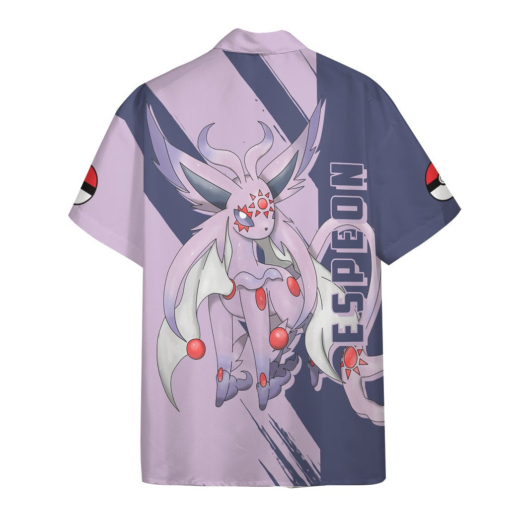 Anime Pkm Espeon Custom Hawaii Button Shirt