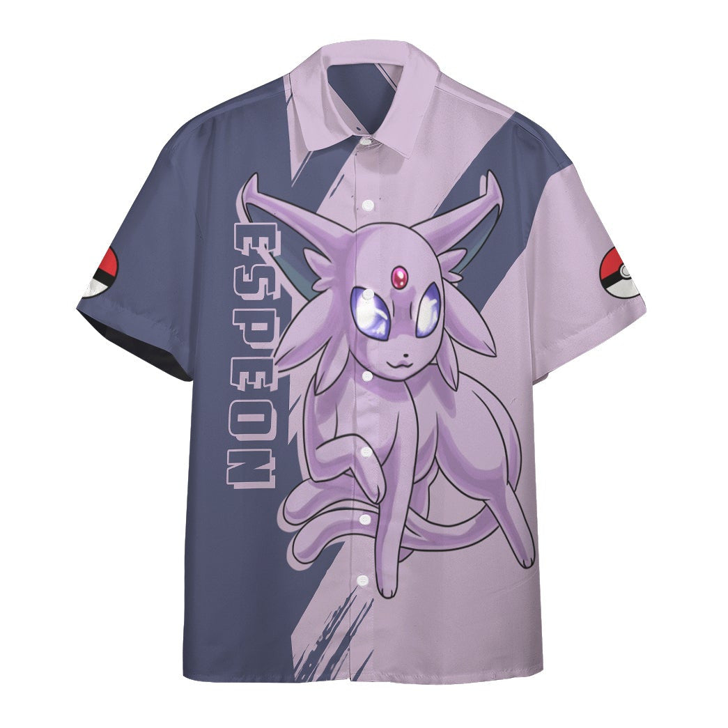 Anime Pkm Espeon Custom Hawaii Button Shirt