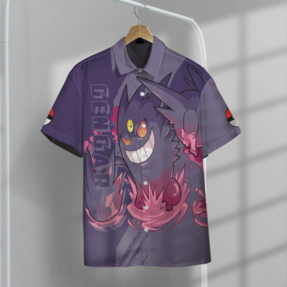 Anime Pkm Gengar Custom Hawaii Button Shirt