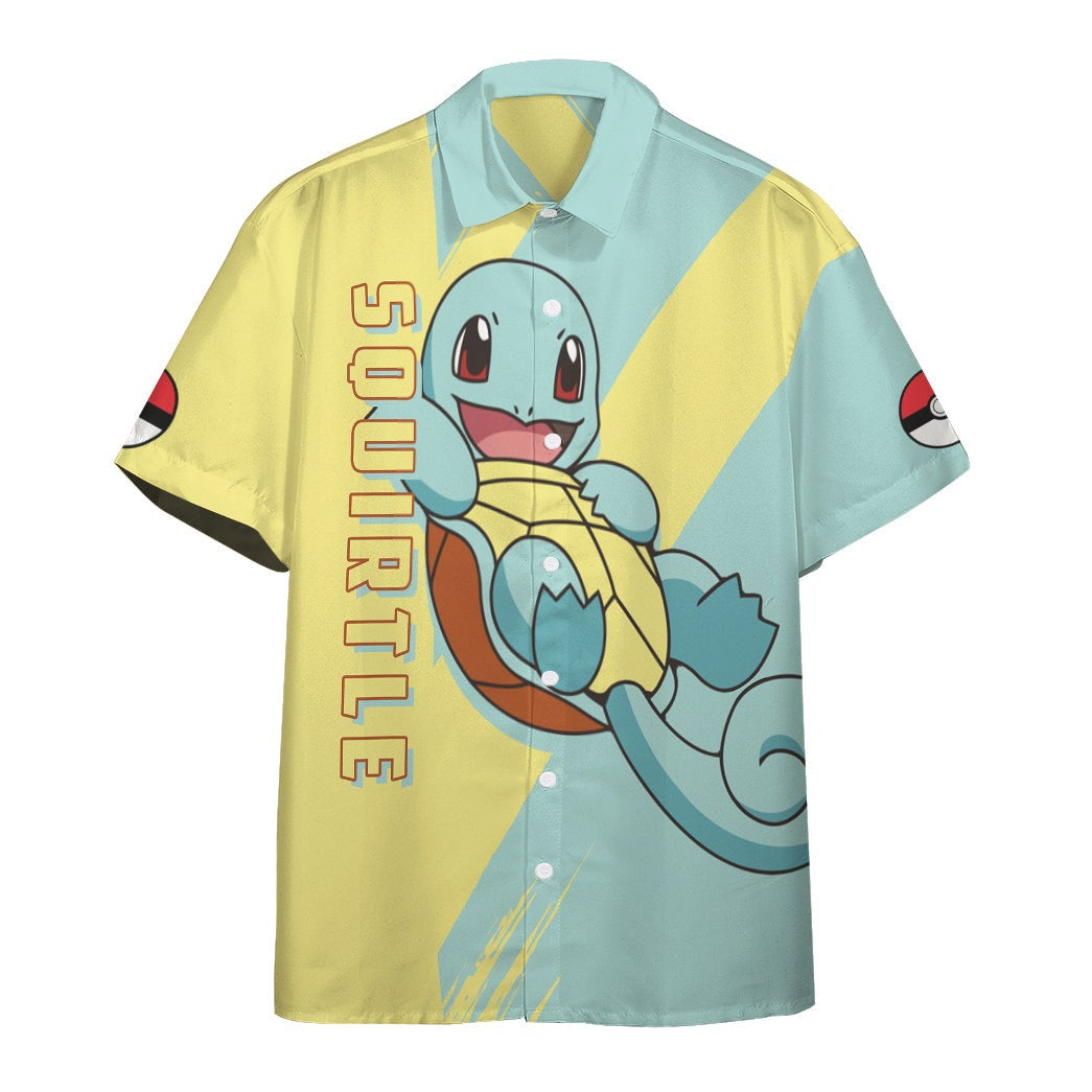 Anime Pkm Squirtle Custom Hawaii Button Shirt