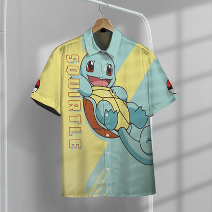 Anime Pkm Squirtle Custom Hawaii Button Shirt