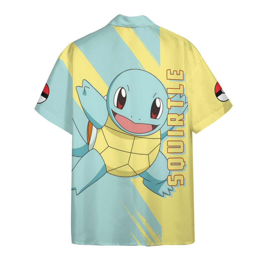 Anime Pkm Squirtle Custom Hawaii Button Shirt