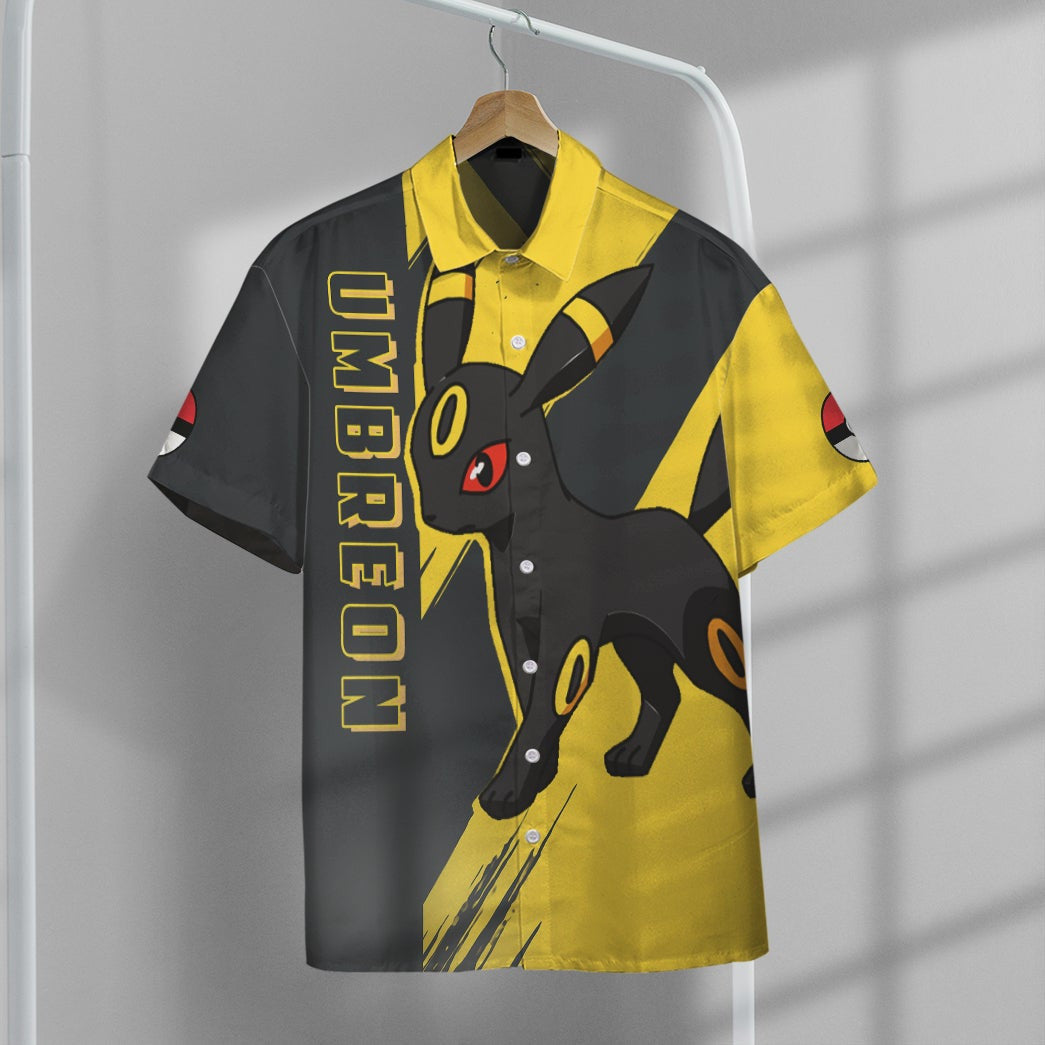 Anime Pkm Umbreon Custom Hawaii Button Shirt