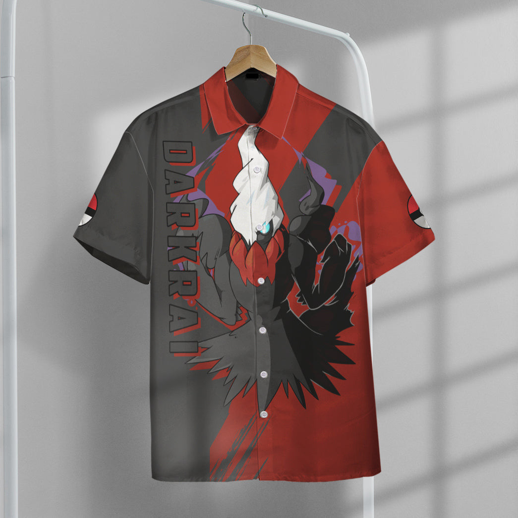 Anime Pkm Darkrai Custom Hawaii Button Shirt