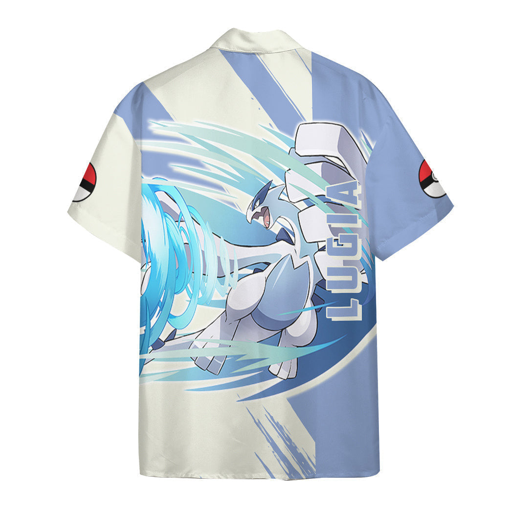 Anime Pkm Lugia Custom Hawaii Button Shirt