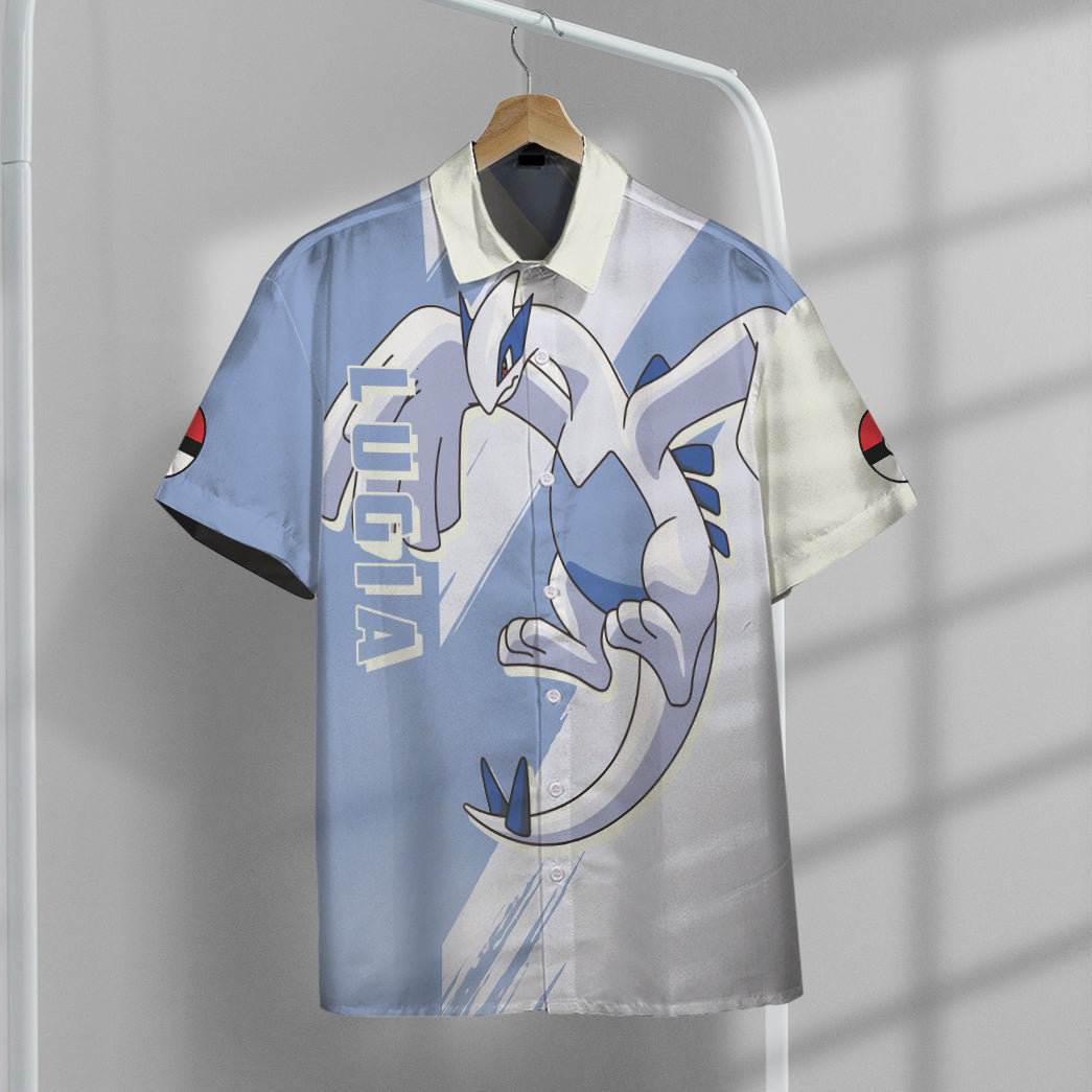 Anime Pkm Lugia Custom Hawaii Button Shirt