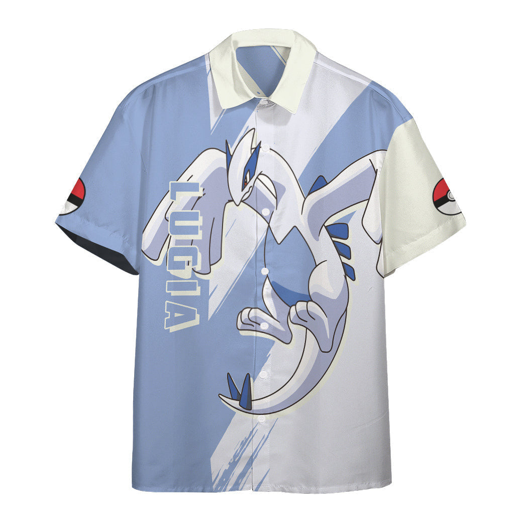 Anime Pkm Lugia Custom Hawaii Button Shirt