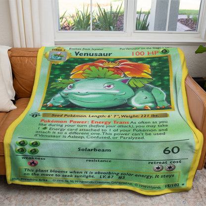 Venusaur Custom 2-Side Printed Thicken Soft Blanket