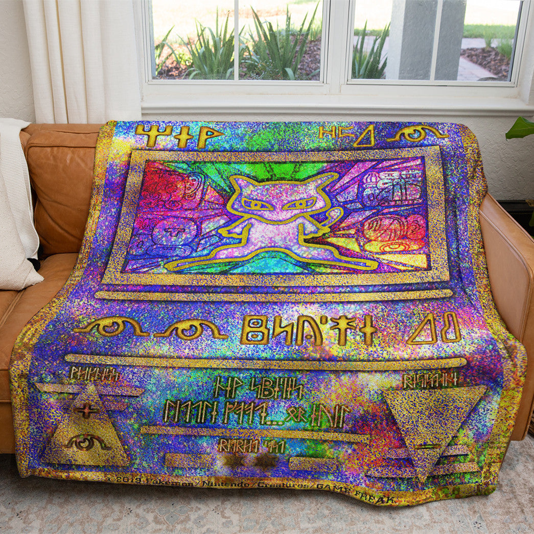 Ancient Mew Custom 2-Side Printed Thicken Soft Blanket