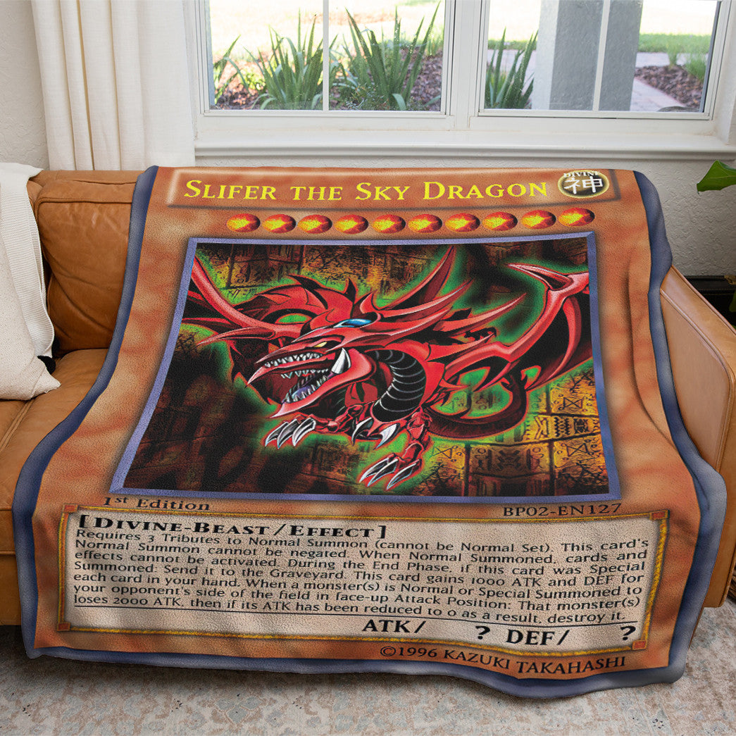 YGO Slifer the Sky Dragon Custom 2-Side Printed Thicken Soft Blanket