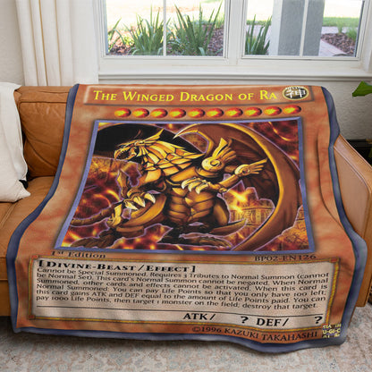 YGO The Winged Dragon Of Ra Custom 2-Side Printed Thicken Soft Blanket