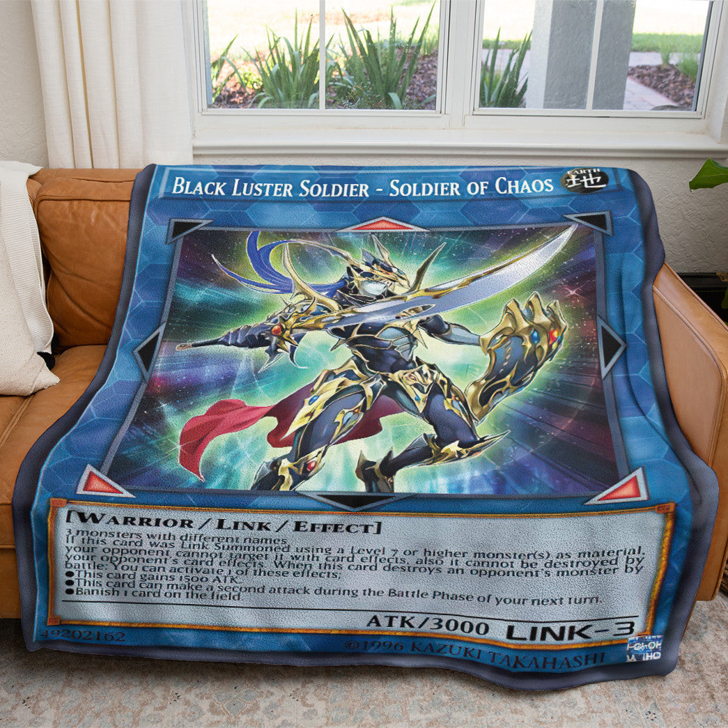 YGO Black Luster Soldier Custom 2-Side Printed Thicken Soft Blanket