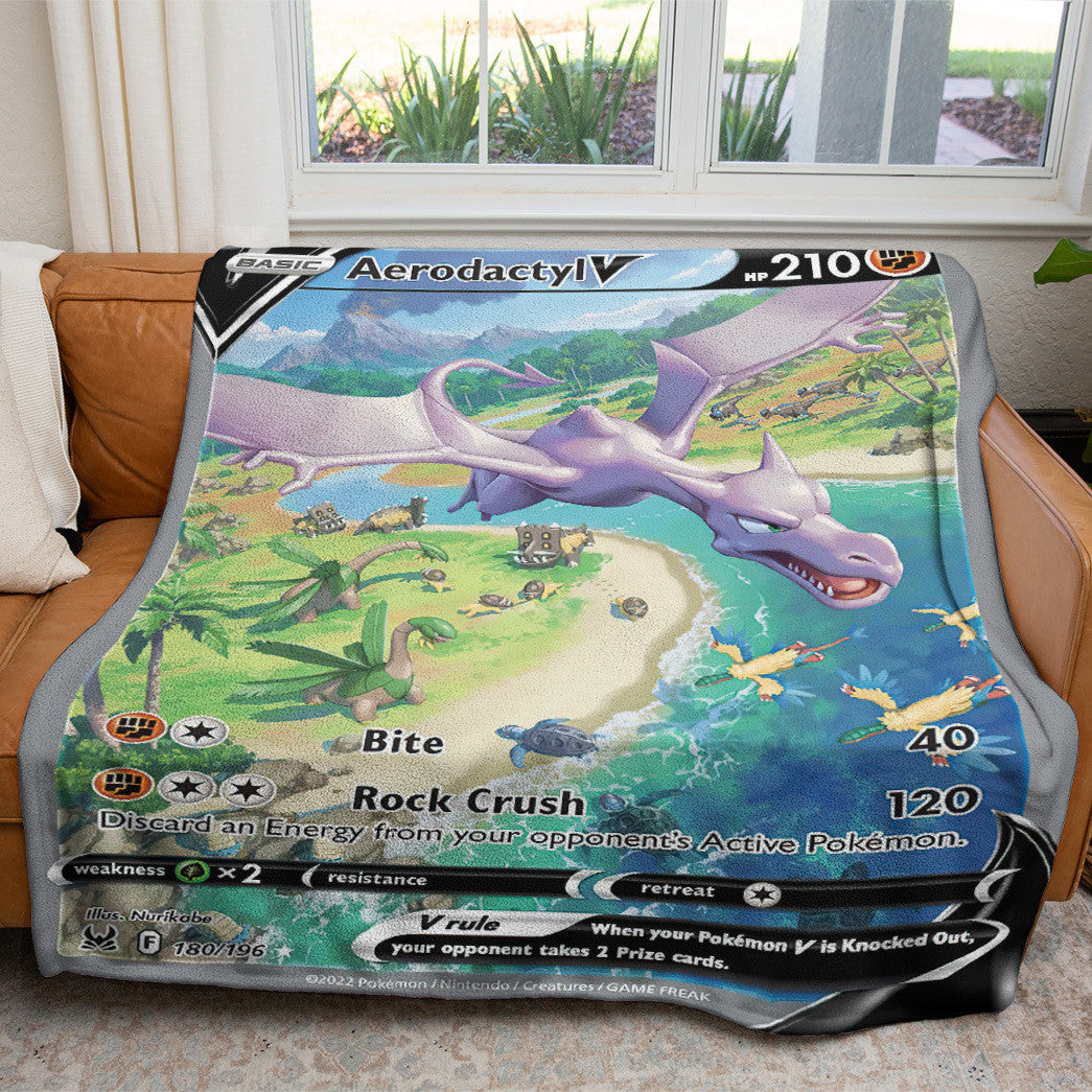 Aerodactyl V 2022 Custom 2-Side Printed Thicken Soft Blanket