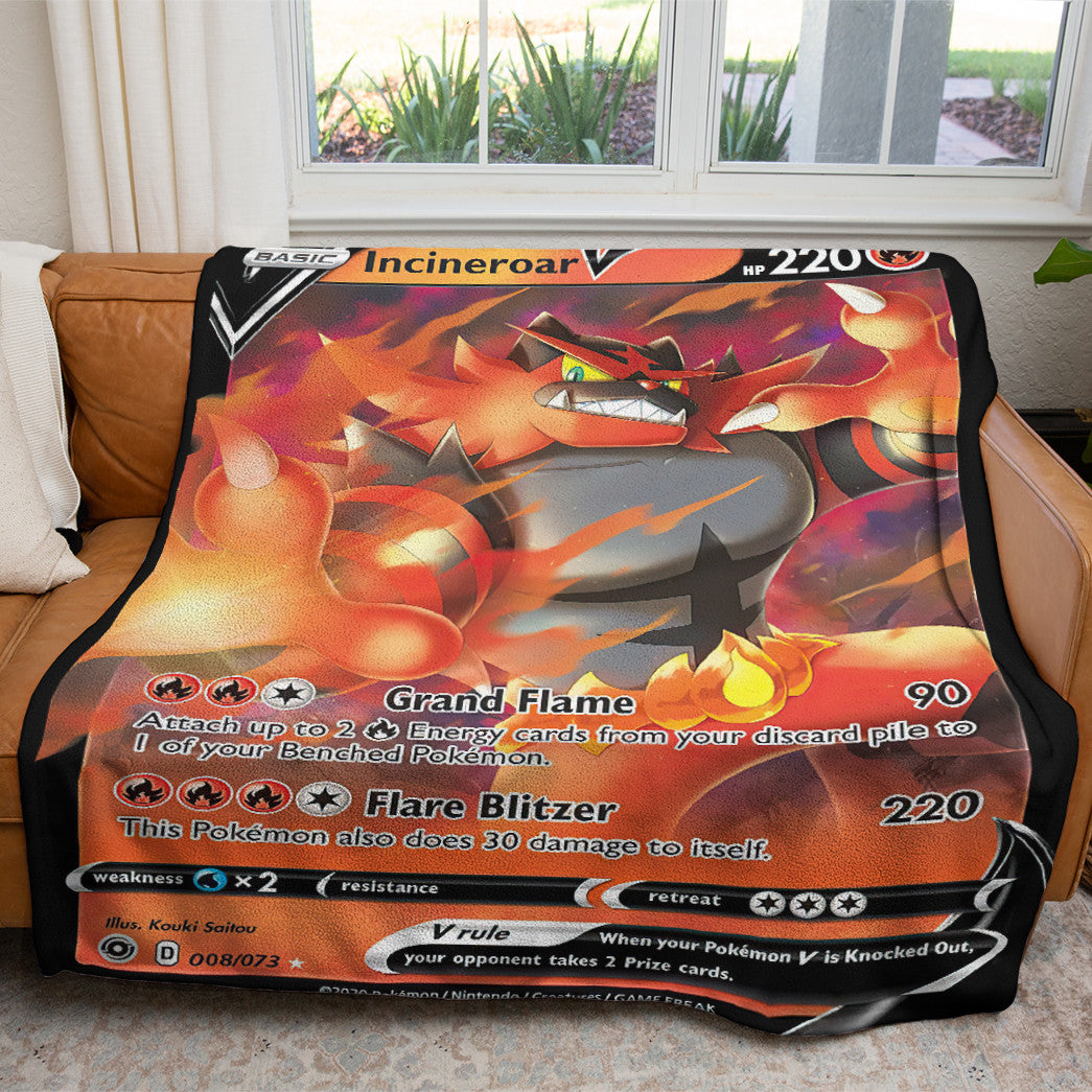 Incineroar V 2022 Custom 2-Side Printed Thicken Soft Blanket