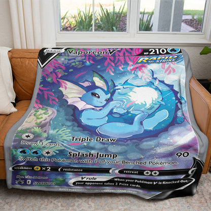 Vaporeon V 2022 Custom 2-Side Printed Thicken Soft Blanket