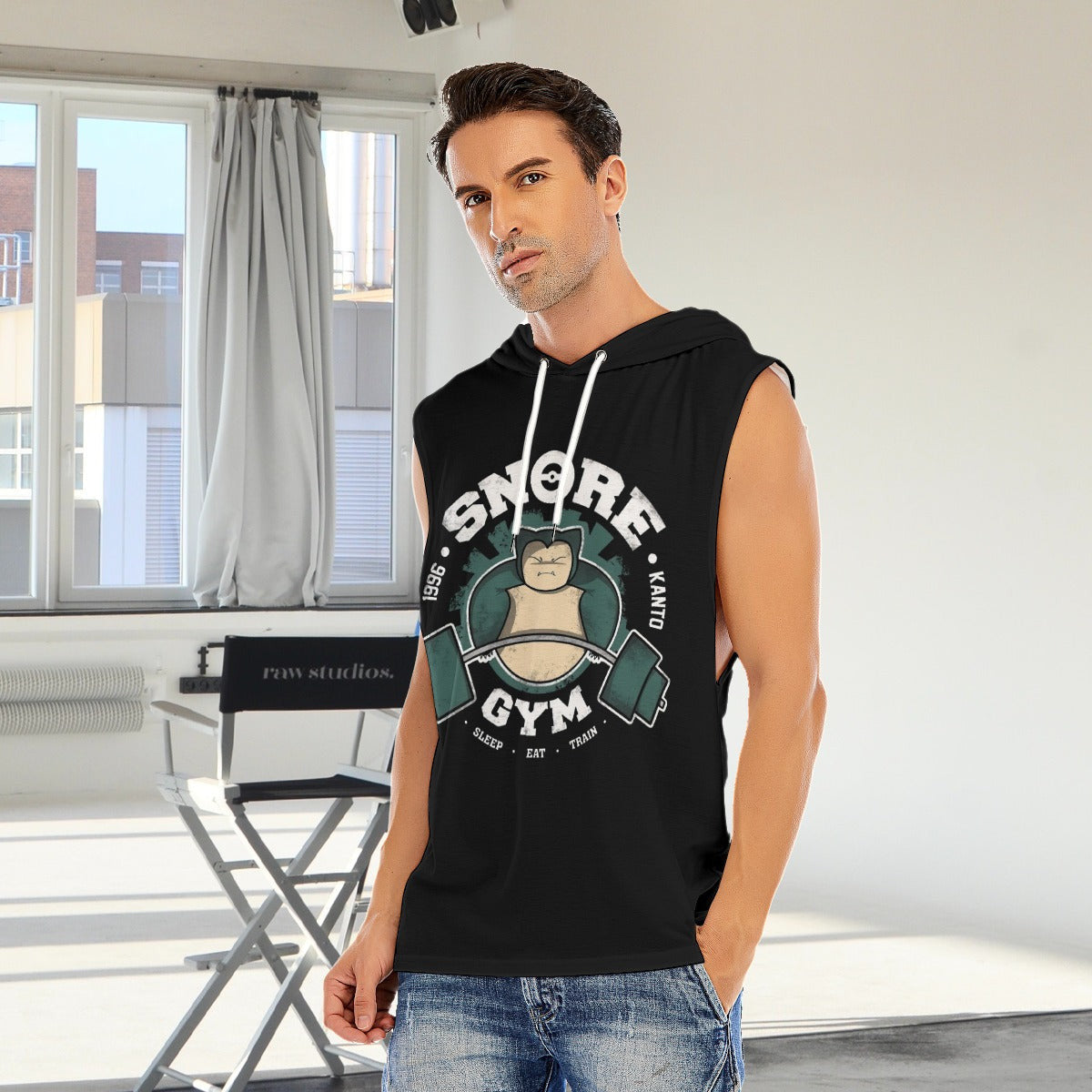 Snore Gym Custom Men's Hooded Tank Top