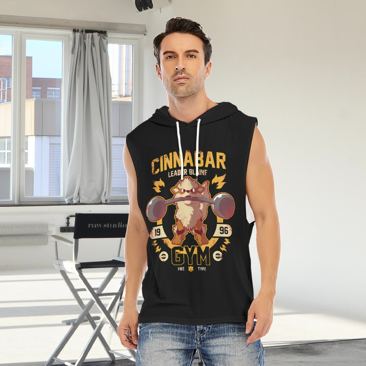 Cinabar Gym Custom Men's Hooded Tank Top