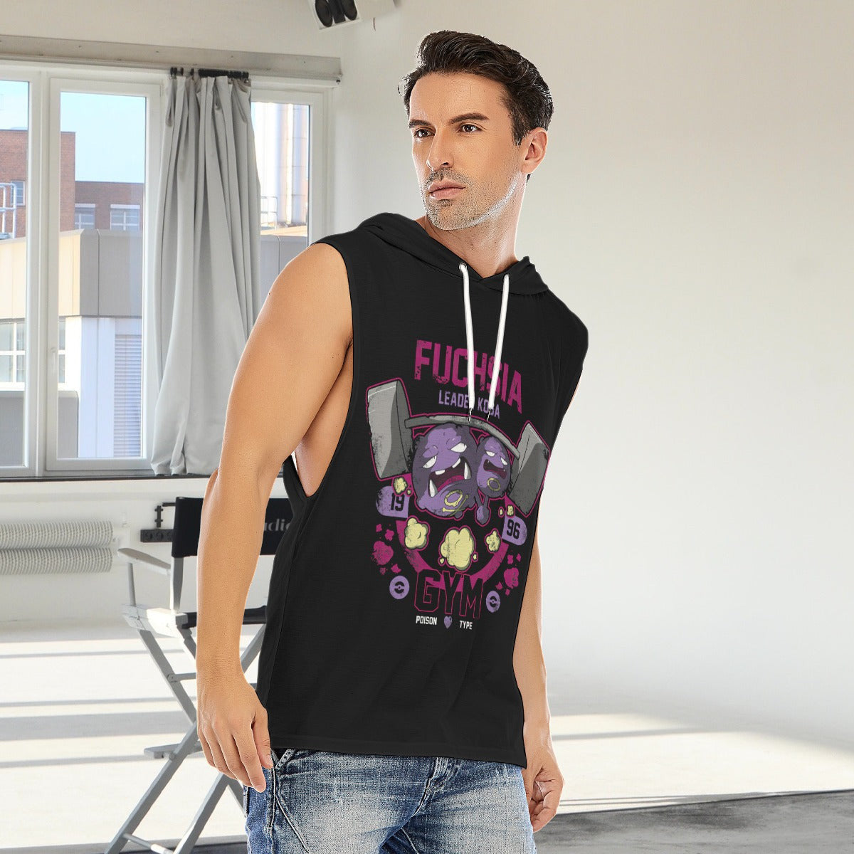 Fuchsia Gym Custom Men's Hooded Tank Top