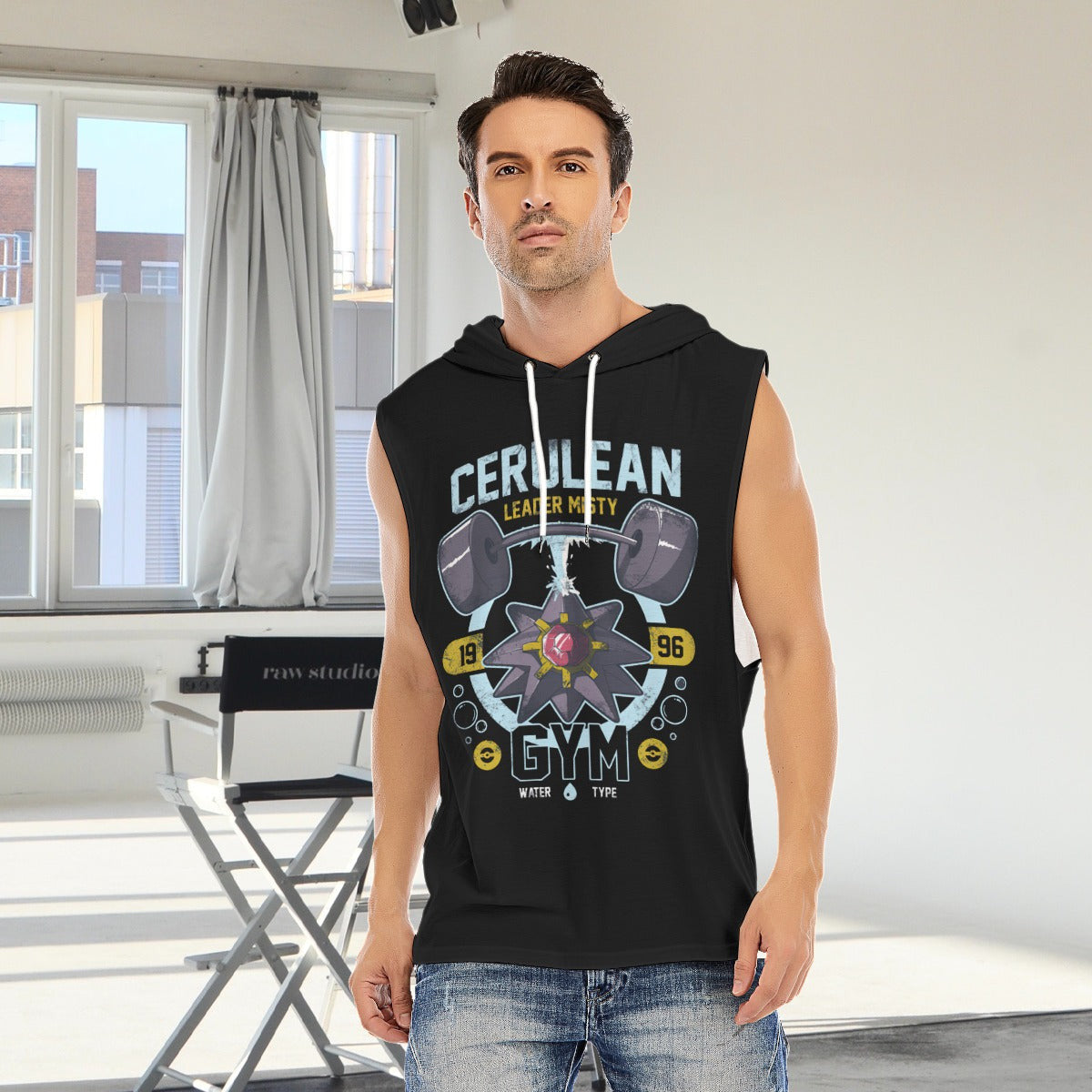 Cerulean Gym Custom Men's Hooded Tank Top