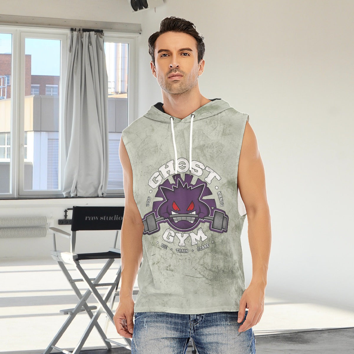 Gengar Ghost Gym Blast Texture Fern Custom Hooded Tank Top