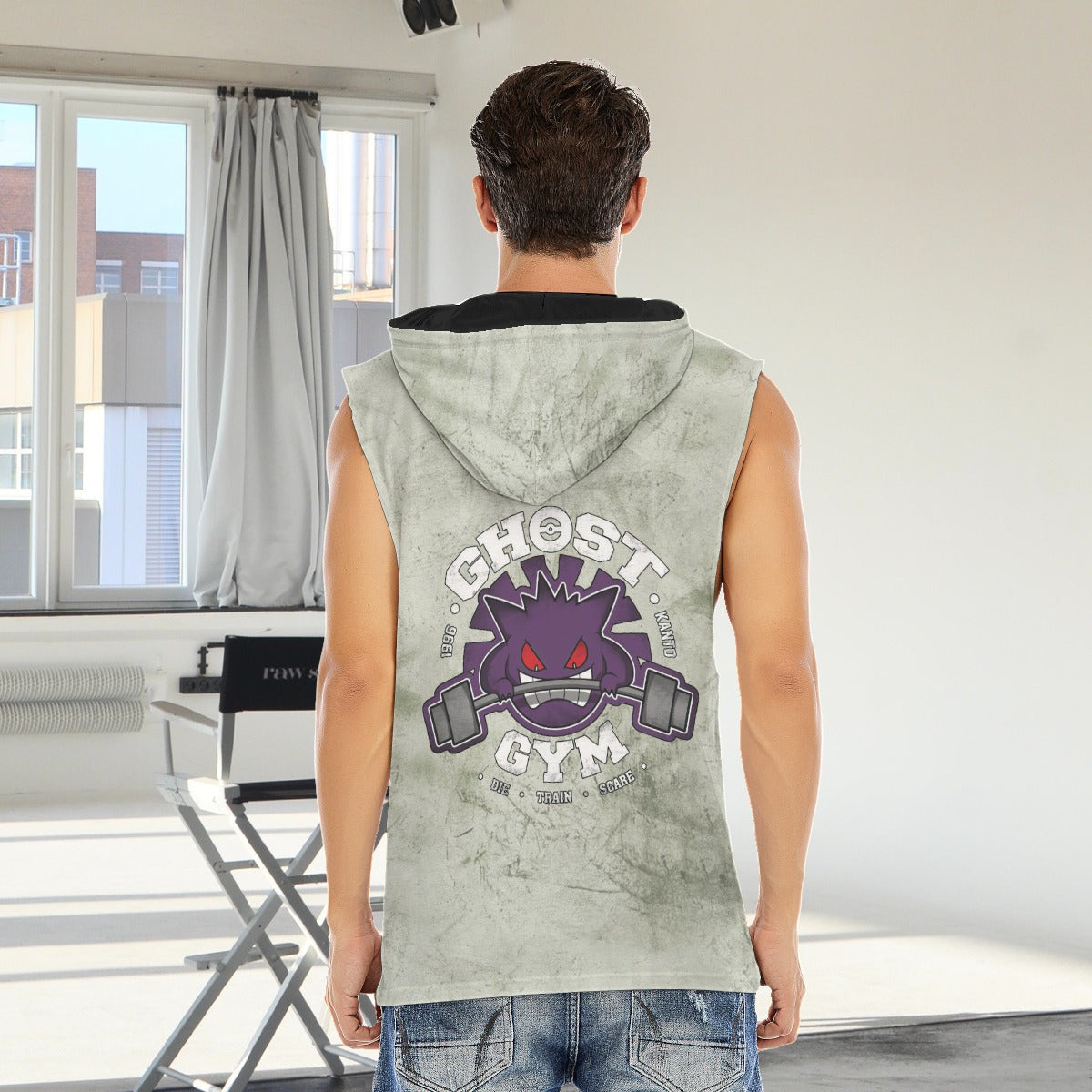 Gengar Ghost Gym Blast Texture Fern Custom Hooded Tank Top