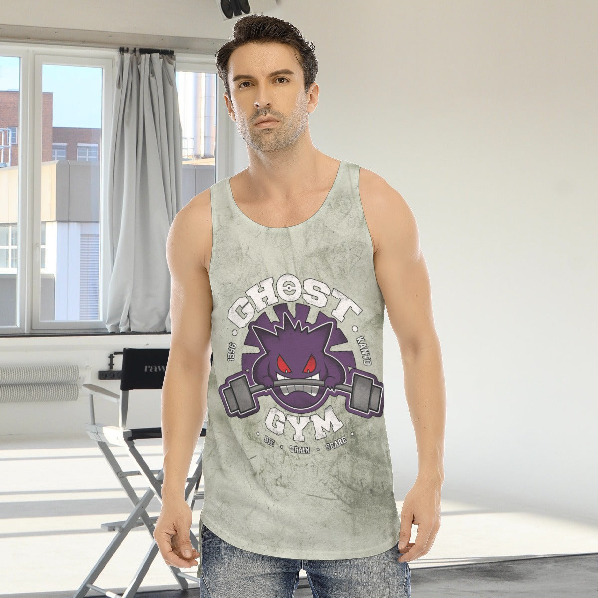 Gengar Ghost Gym Blast Texture Fern Custom Tank Top