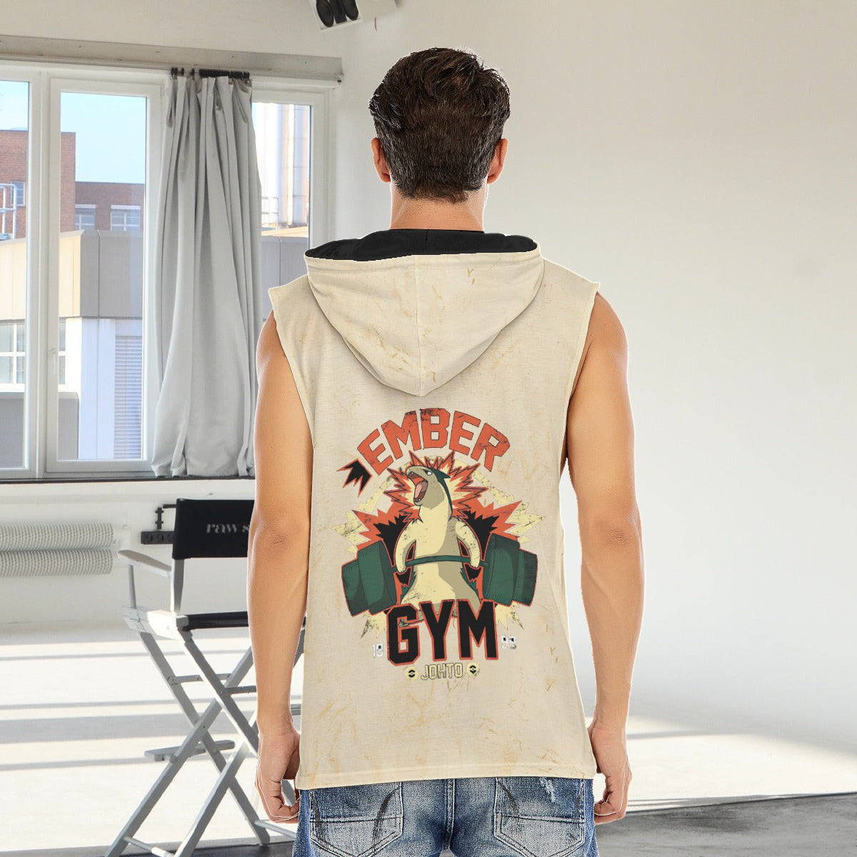 Typhlosion Ember Gym Blast Texture Citrine Custom Hooded Tank Top