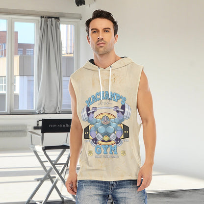 Machamp Gym Blue Blast Texture Citrine Custom Hooded Tank Top