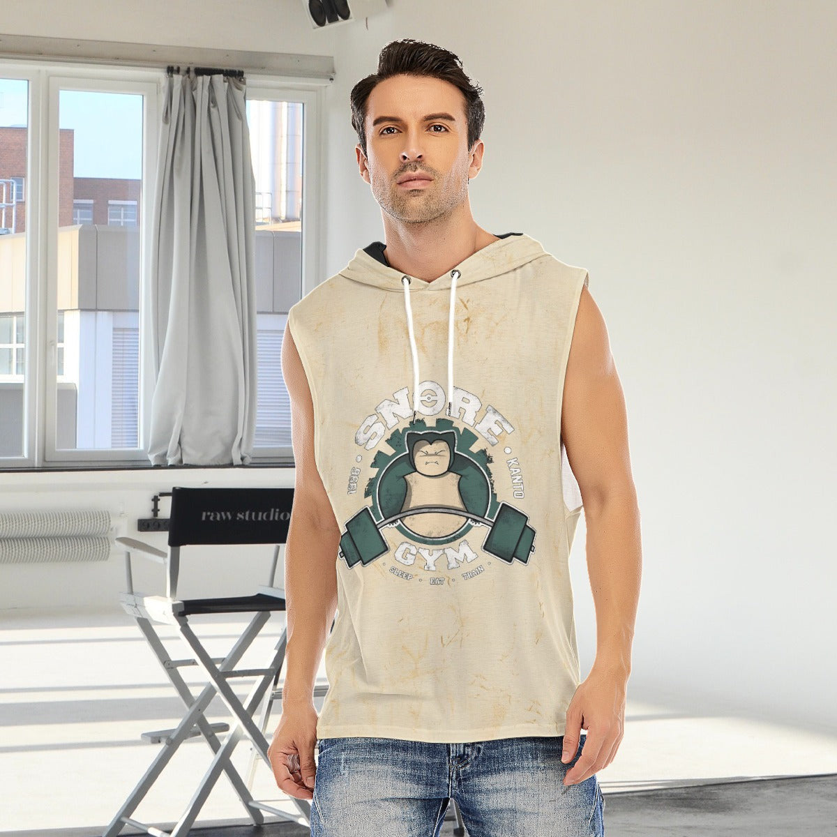 Snorlax Snore Gym Blast Texture Citrine Hooded Tank Top