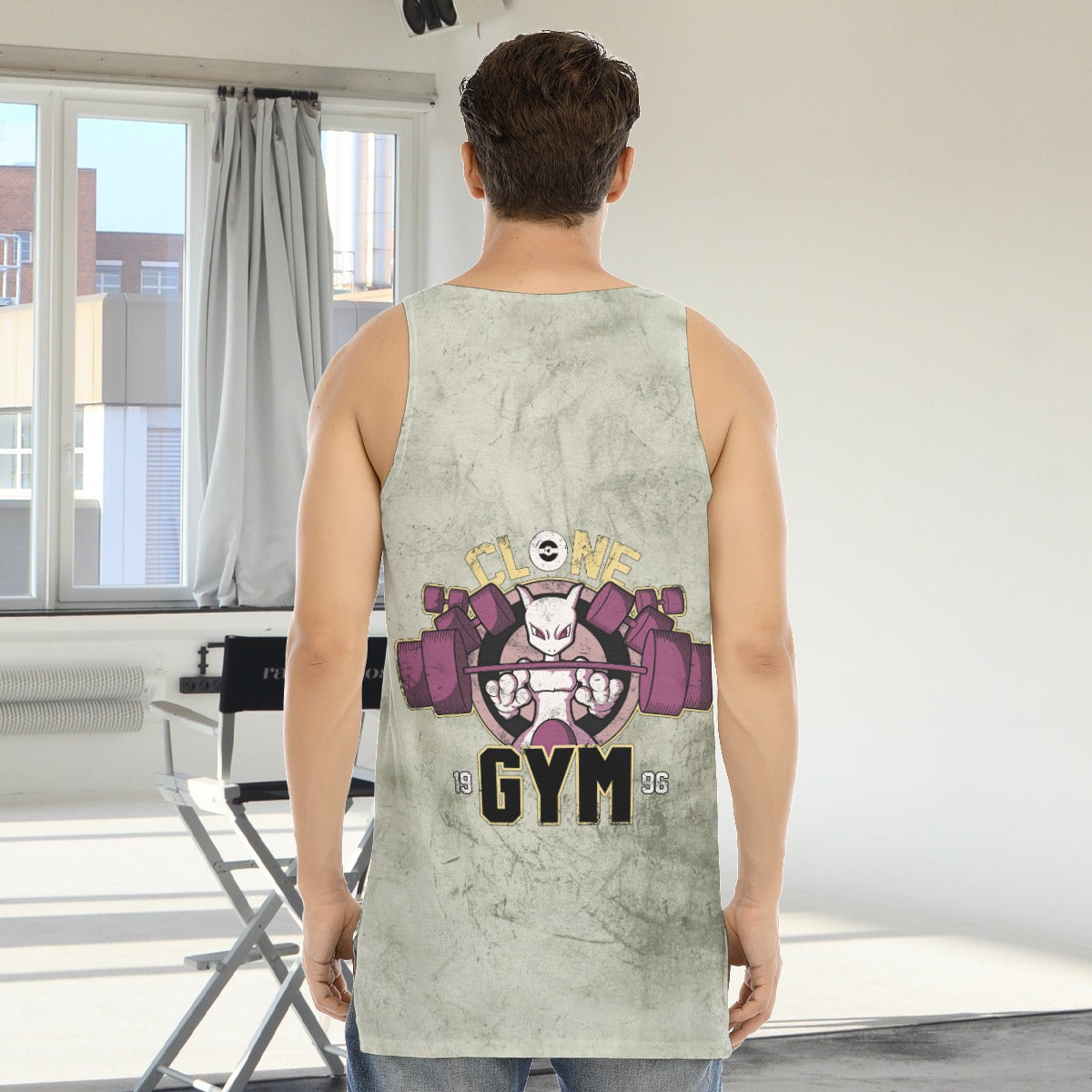 Mewtwo Clone Gym Blast Texture Fern Custom Tank Top