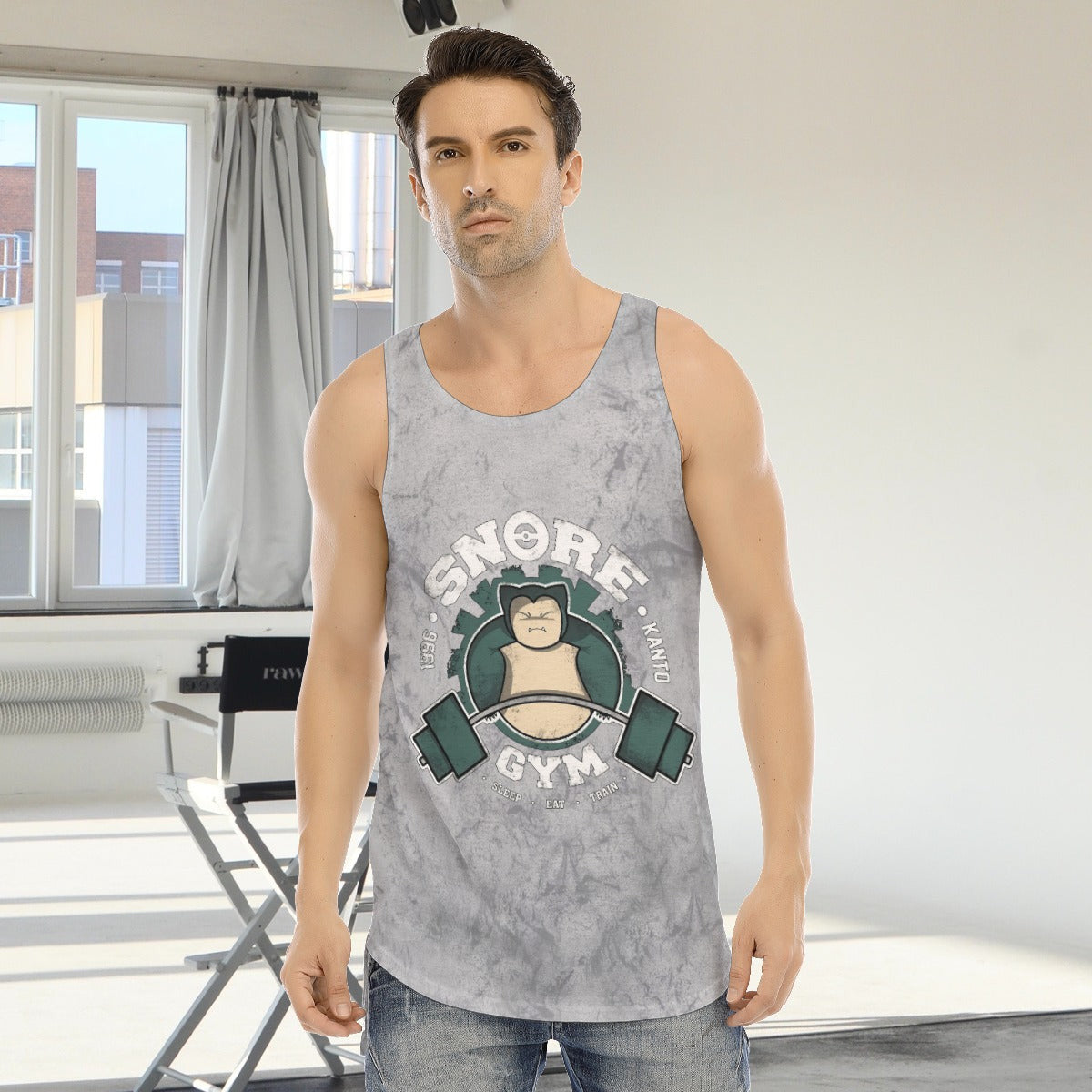 Snorlax Snore Gym Blast Texture Smoke Custom Tank Top