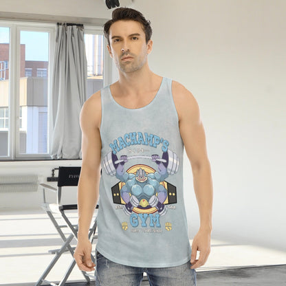 Machamp Gym Blue Blast Texture Ocean Custom Tank Top