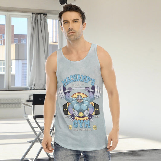 Machamp Gym Blue Blast Texture Ocean Custom Tank Top