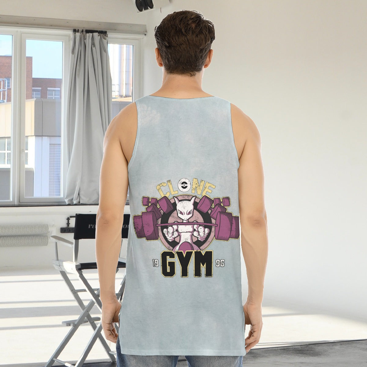 Mewtwo Clone Gym Blast Texture Ocean Custom Tank Top