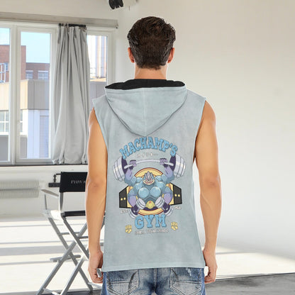 Machamp Gym Blue Blast Texture Ocean Custom Hooded Tank Top