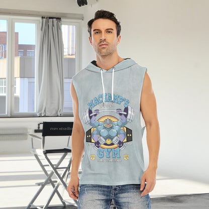 Machamp Gym Blue Blast Texture Ocean Custom Hooded Tank Top