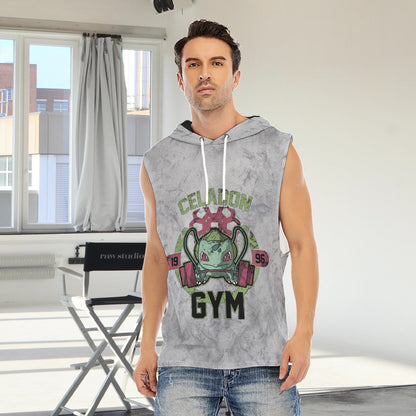 Bulbasaur Celadon Gym Blast Texture Smoke Custom Hooded Tank Top