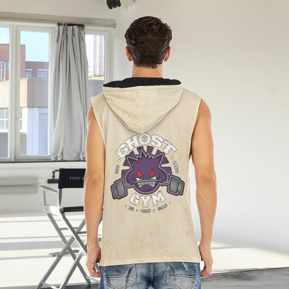 Gengar Ghost Gym Blast Texture Citrine Custom Hooded Tank Top