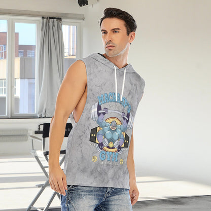 Machamp Gym Blue Blast Texture Smoke Custom Hooded Tank Top