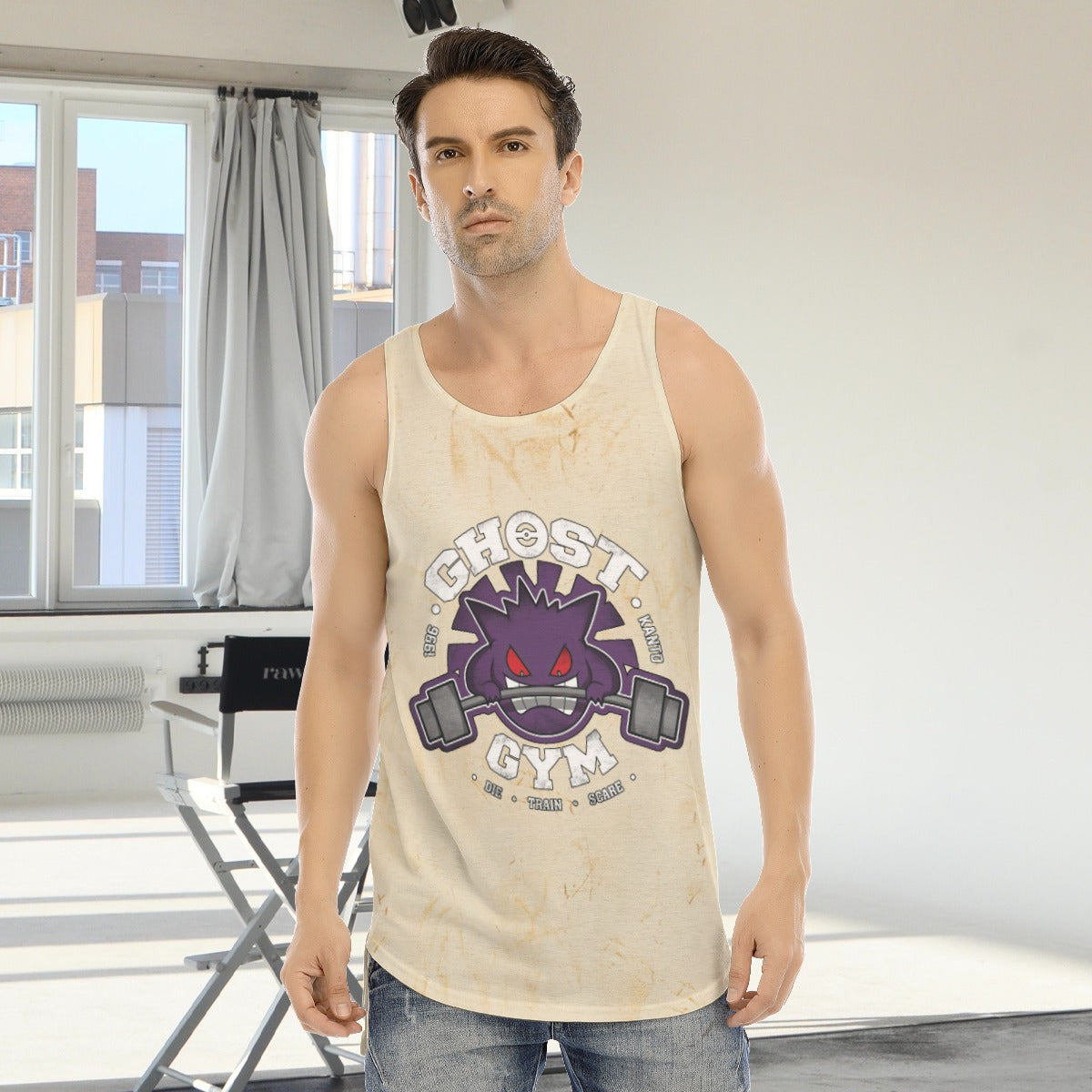 Gengar Ghost Gym Blast Texture Citrine Custom Tank Top