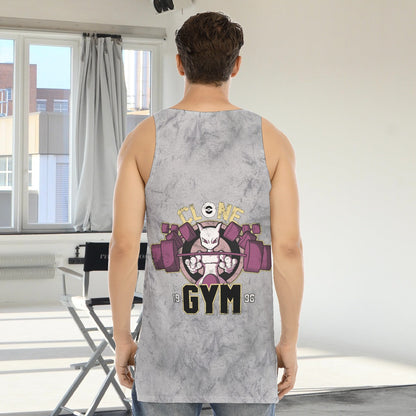 Mewtwo Clone Gym Blast Texture Smoke Custom Tank Top