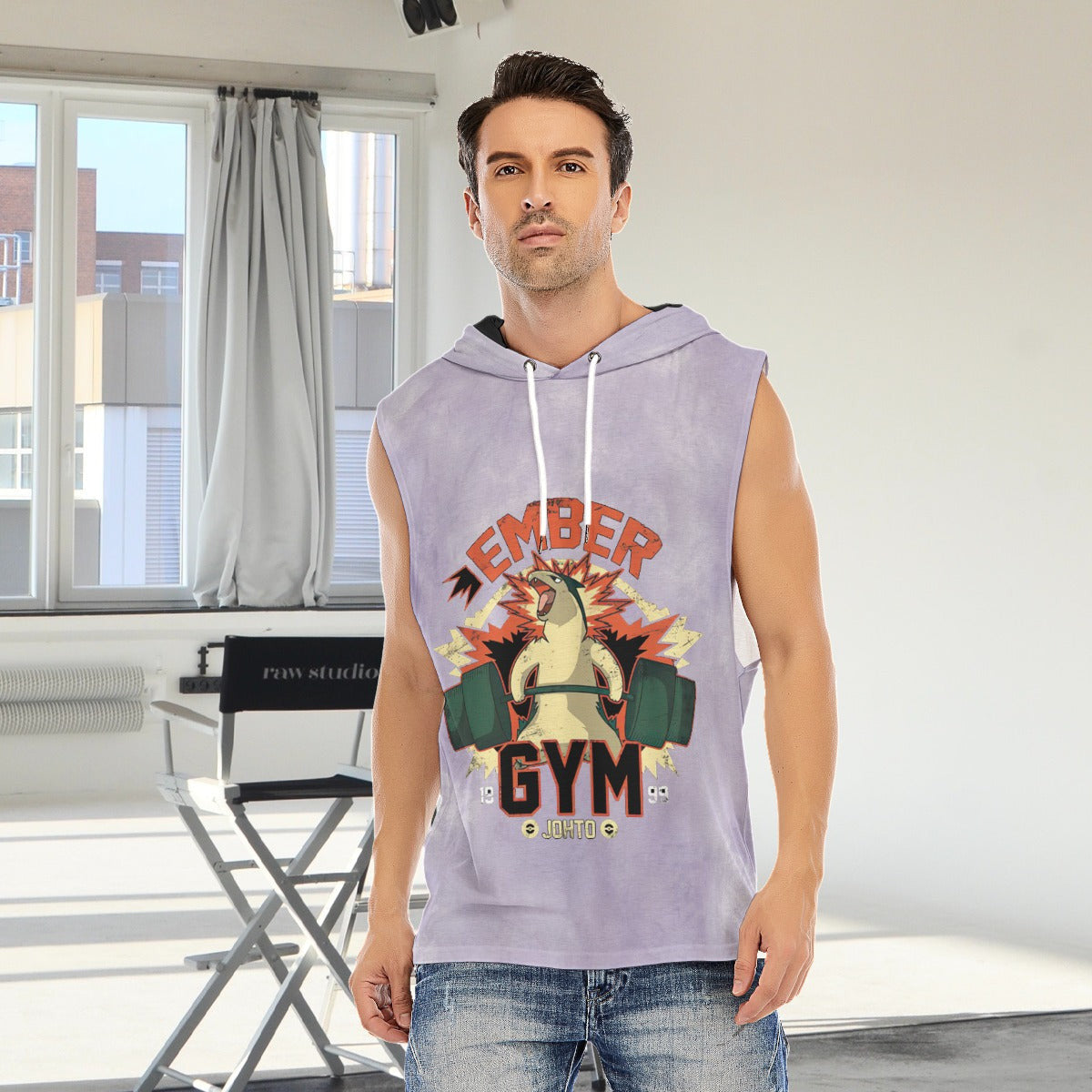 Typhlosion Ember Gym Blast Texture Amethyst Custom Hooded Tank Top